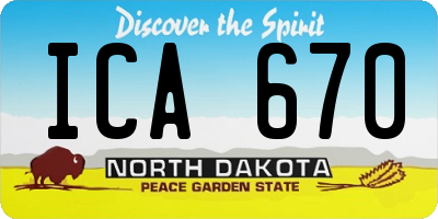 ND license plate ICA670