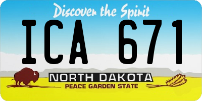 ND license plate ICA671