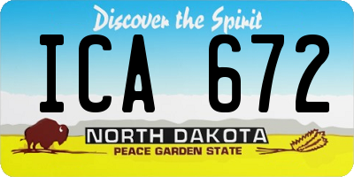 ND license plate ICA672