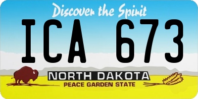 ND license plate ICA673