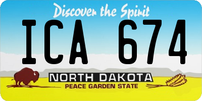 ND license plate ICA674