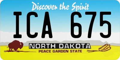 ND license plate ICA675