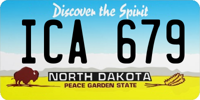ND license plate ICA679