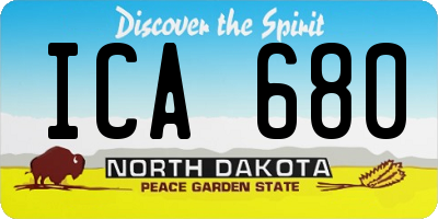 ND license plate ICA680