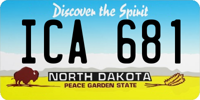 ND license plate ICA681