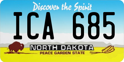 ND license plate ICA685