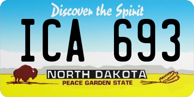 ND license plate ICA693