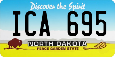 ND license plate ICA695