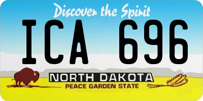 ND license plate ICA696