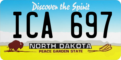 ND license plate ICA697