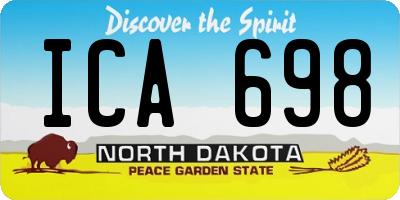 ND license plate ICA698