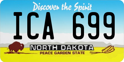 ND license plate ICA699