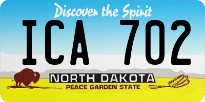 ND license plate ICA702