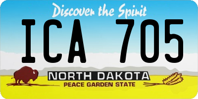 ND license plate ICA705