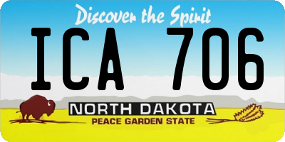 ND license plate ICA706