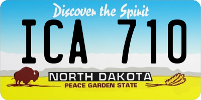 ND license plate ICA710