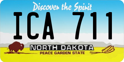 ND license plate ICA711