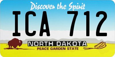 ND license plate ICA712