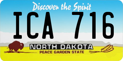 ND license plate ICA716