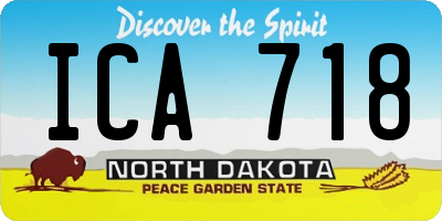 ND license plate ICA718