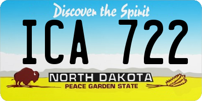ND license plate ICA722