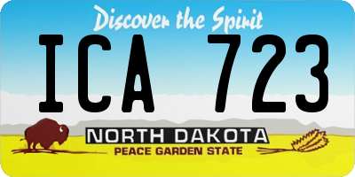ND license plate ICA723