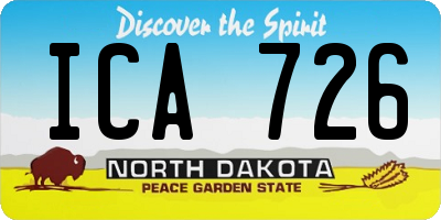 ND license plate ICA726