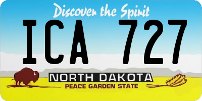 ND license plate ICA727