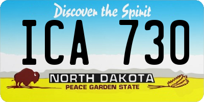 ND license plate ICA730