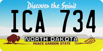 ND license plate ICA734
