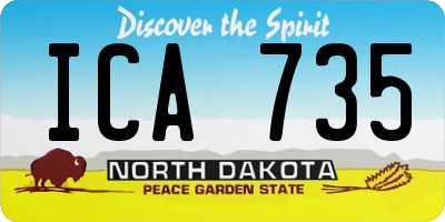 ND license plate ICA735