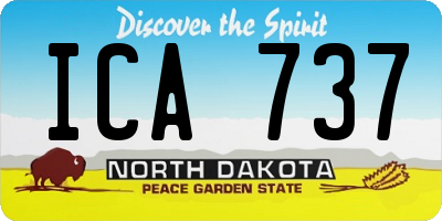 ND license plate ICA737