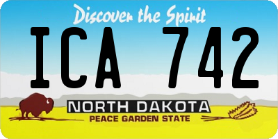 ND license plate ICA742