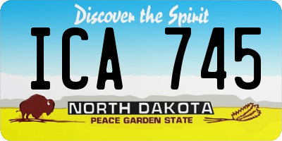 ND license plate ICA745