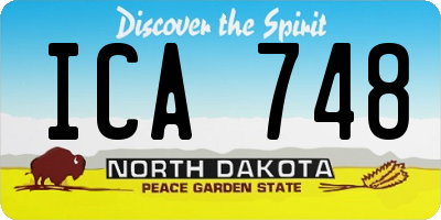ND license plate ICA748