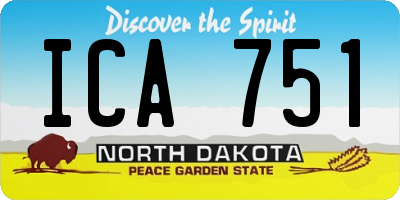 ND license plate ICA751