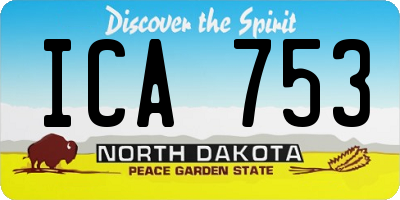ND license plate ICA753