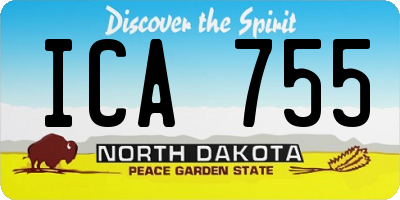 ND license plate ICA755