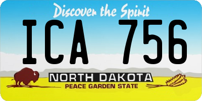 ND license plate ICA756