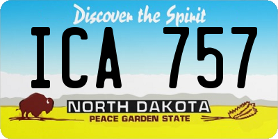 ND license plate ICA757