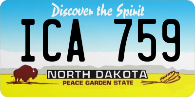 ND license plate ICA759