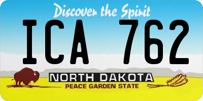 ND license plate ICA762