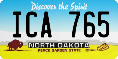 ND license plate ICA765