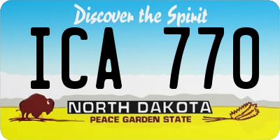 ND license plate ICA770