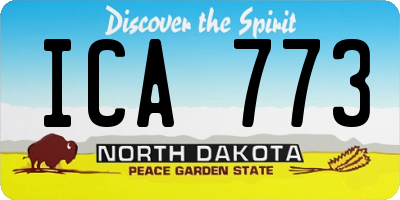 ND license plate ICA773