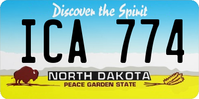ND license plate ICA774