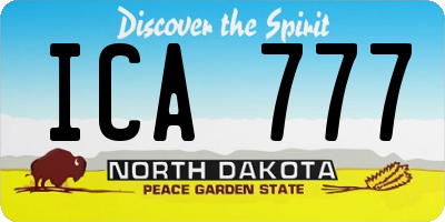 ND license plate ICA777