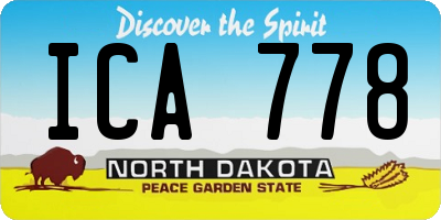 ND license plate ICA778
