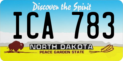 ND license plate ICA783