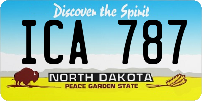 ND license plate ICA787